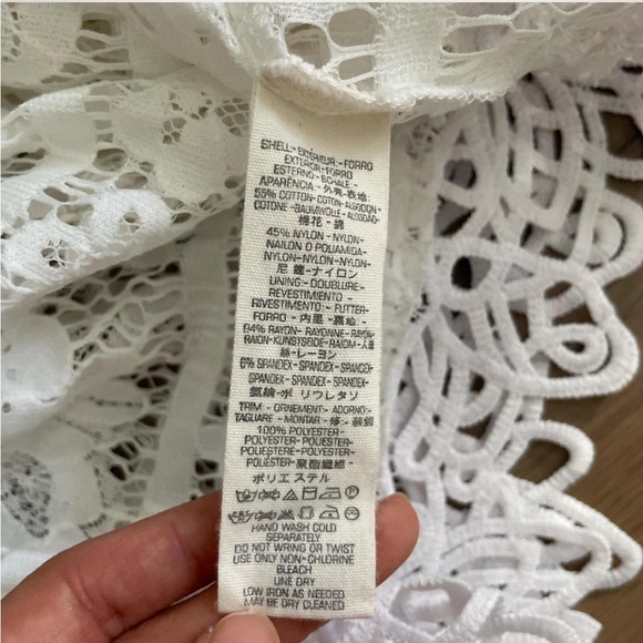 Free People Sweet Dreams Crochet Lace Top Off Shoulder White Cropped Sz S - Picture 6 of 6